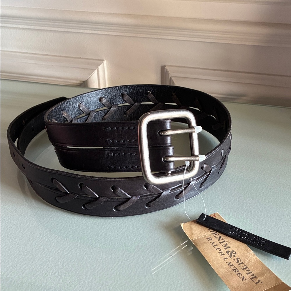 Denim & Supply Ralph Lauren Laced Boho Leather Waist Belt - S